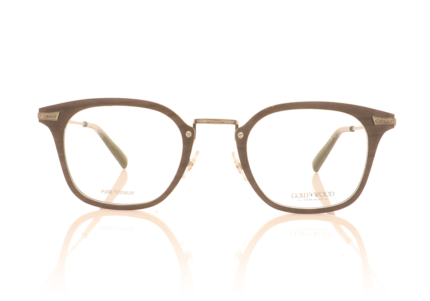 Gold & Wood Bora 1.01 Antic Silver  Glasses - Front