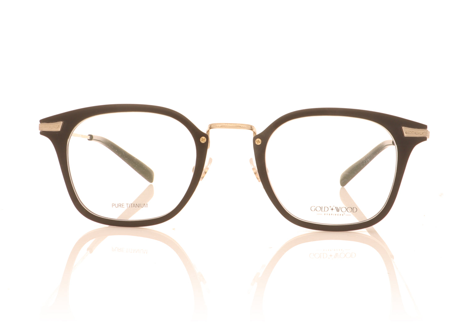 Gold & Wood Bora 1.03 Champagne Gold - Tanganyika wood Glasses - Front