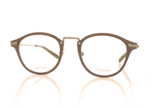 Gold & Wood Bora 02-01 Antic siver Glasses - Front