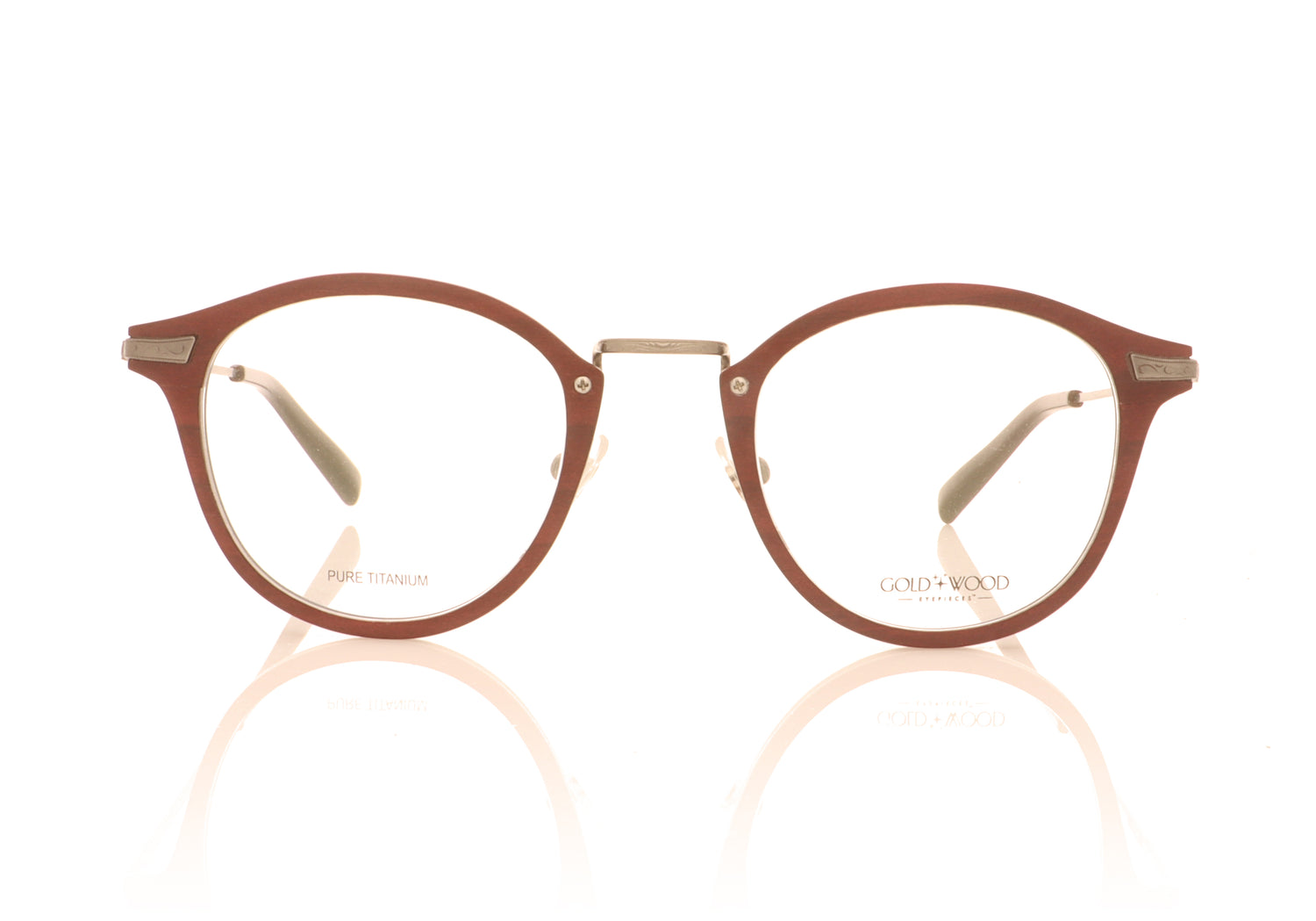 Gold & Wood Bora 2.04 Brushed ruthenium  Glasses - Front