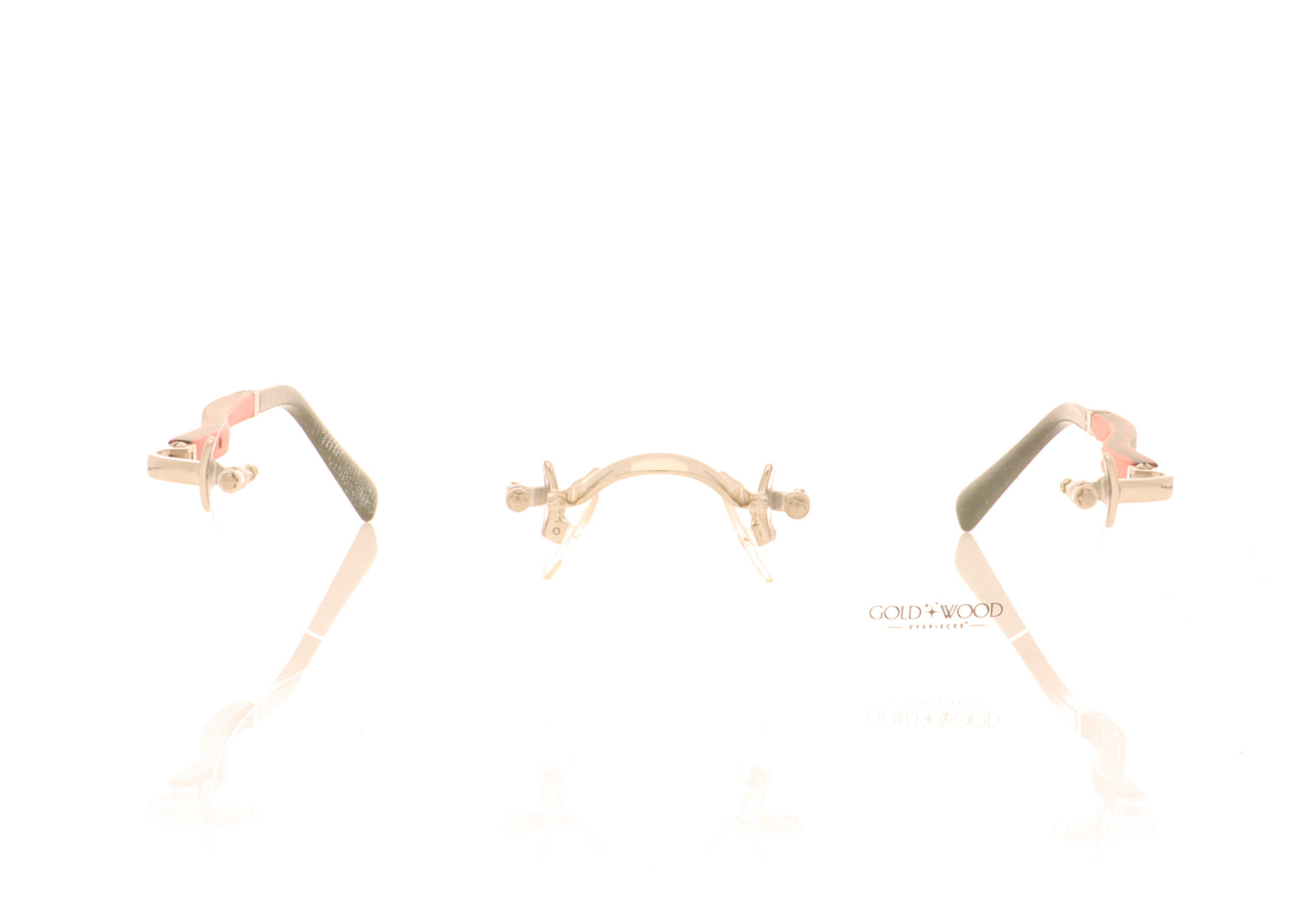 Gold & Wood Boston 01P A01 Black & Red Glasses - Front