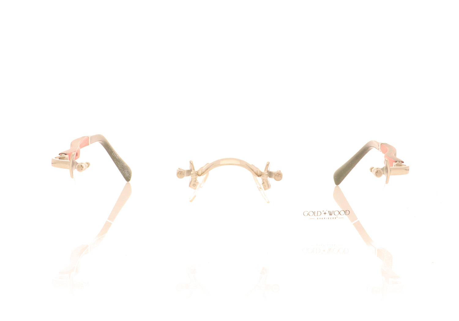 Gold & Wood Boston 01P A01 Black & Red Glasses - Front