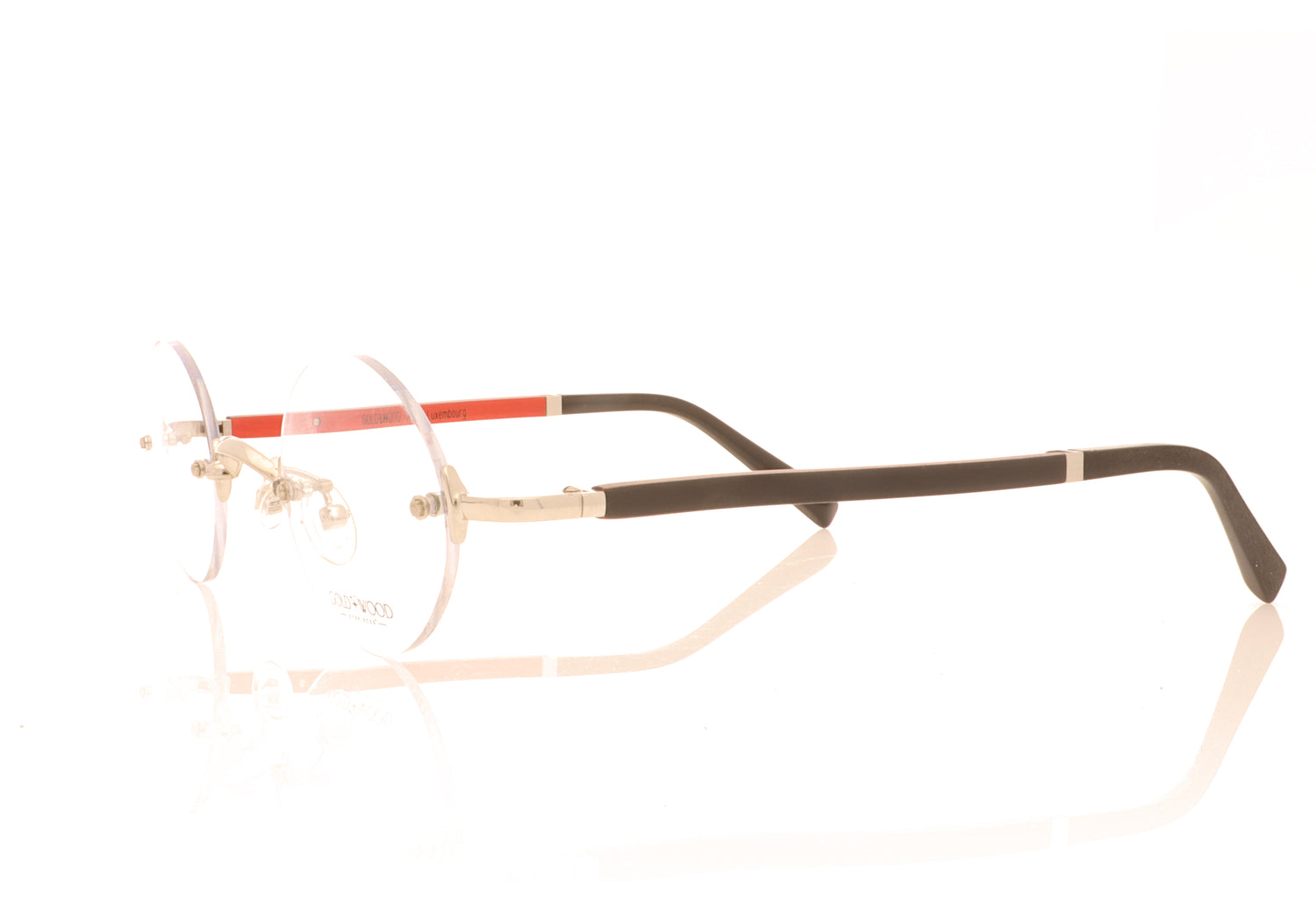 Gold & Wood Boston 01P A01 Black & Red Glasses - Angle