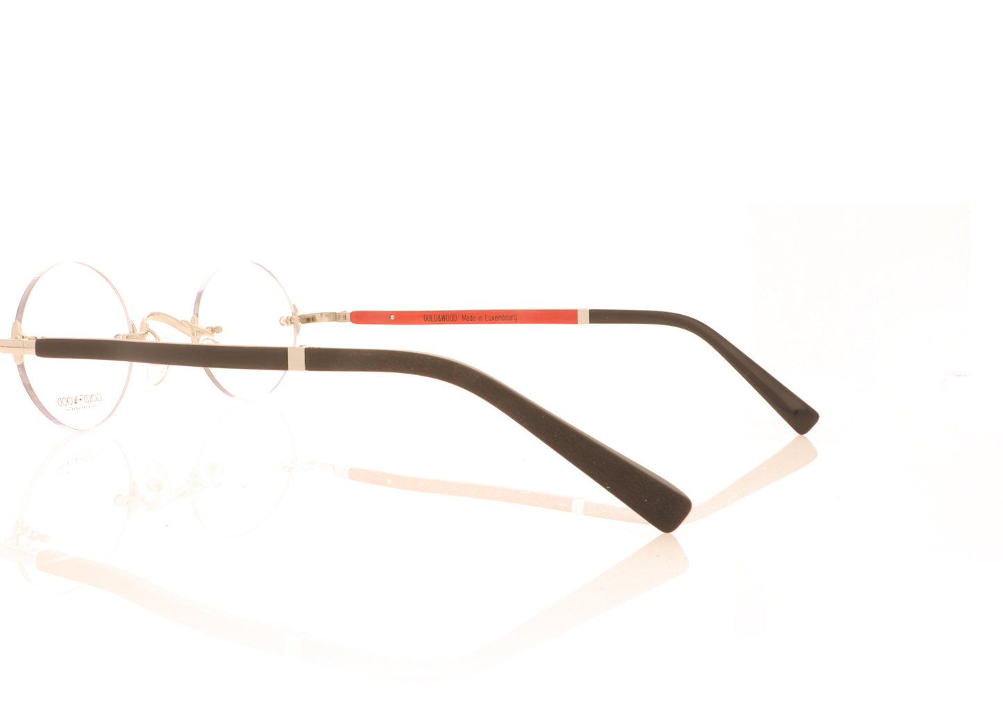 Gold & Wood Boston 01P A01 Black & Red Glasses - Side