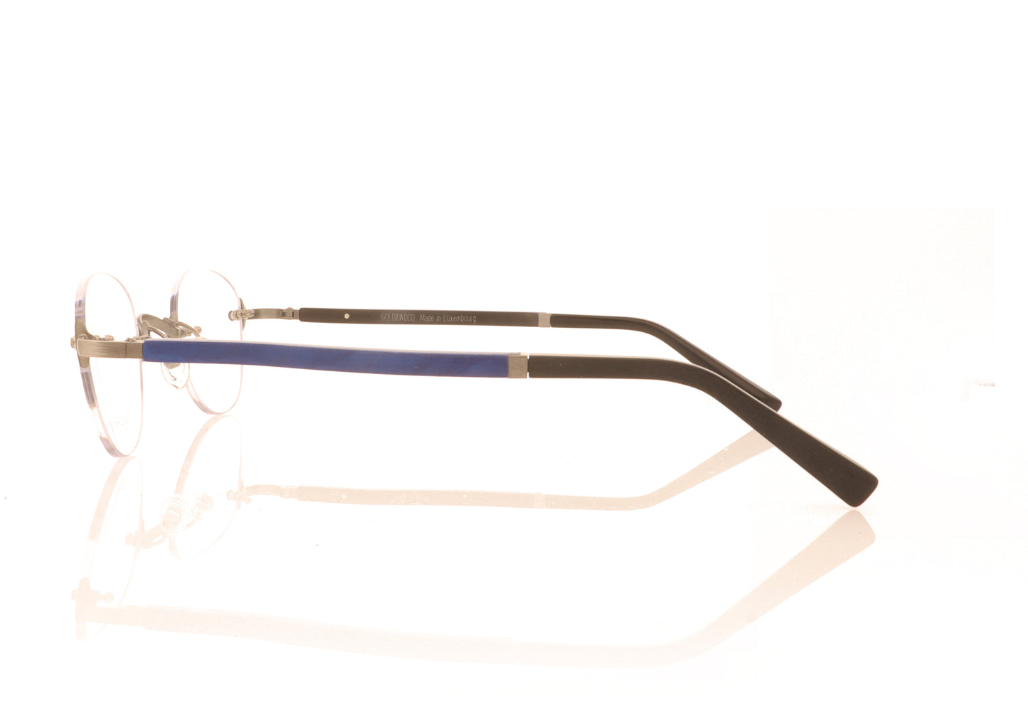 Gold & Wood Boston 05P A08 Blue Glasses - Side