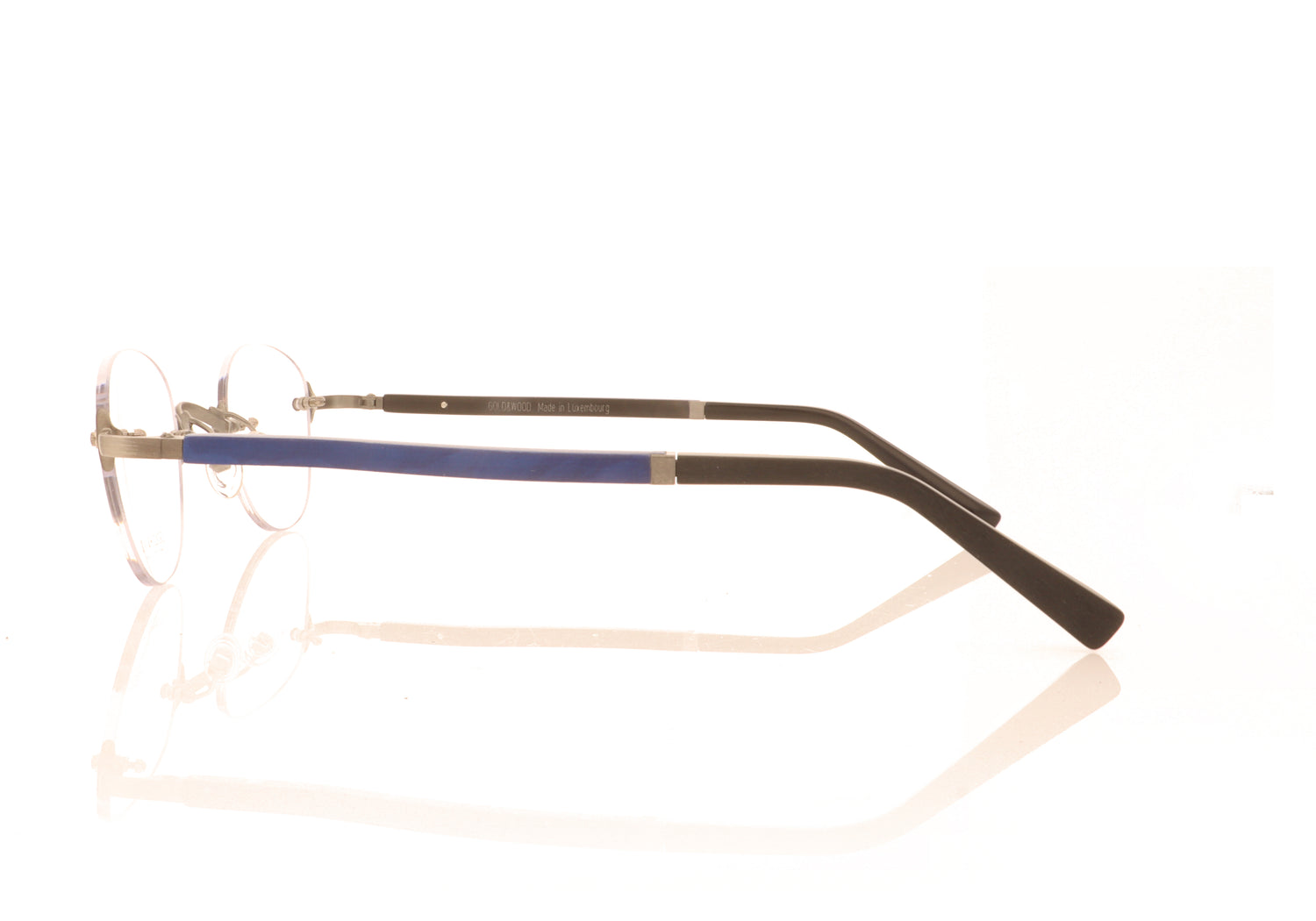 Gold & Wood Boston 05P A08 Blue Glasses - Side