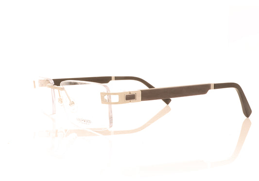 Gold & Wood Cosmos 01 A01 Dark Wood Glasses - Angle