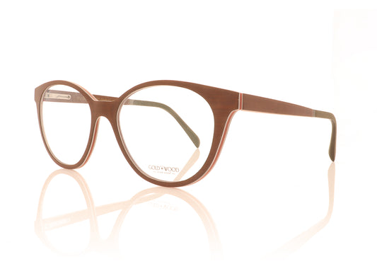 Gold & Wood Giulia 1.01 Brown Glasses - Angle