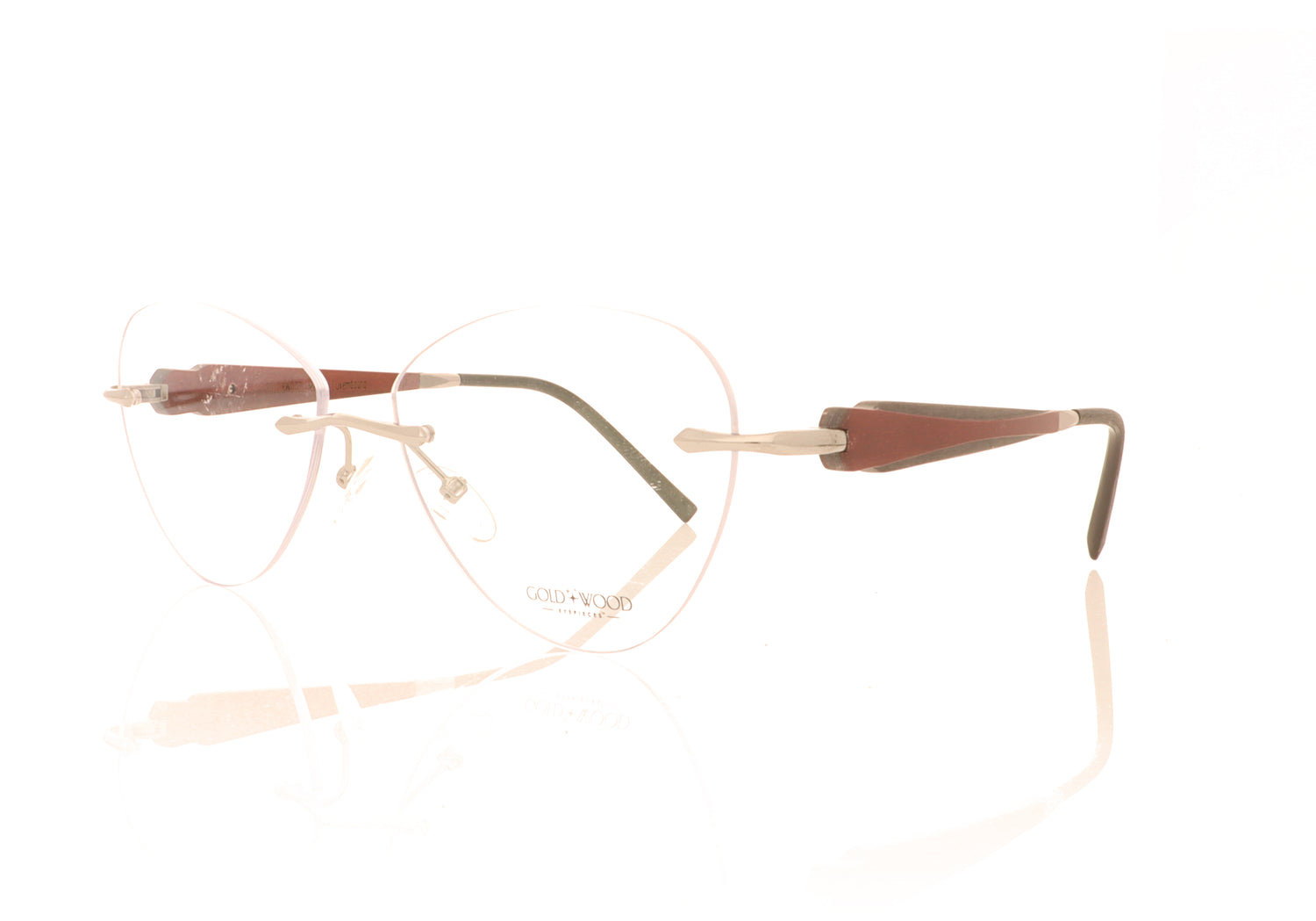 Gold & Wood Luna 03-27 Shiny ruthenium  Glasses - Angle