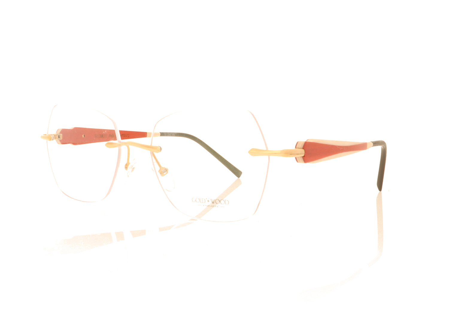 Gold & Wood Luna 5 Shiny rose gold  Glasses - Angle