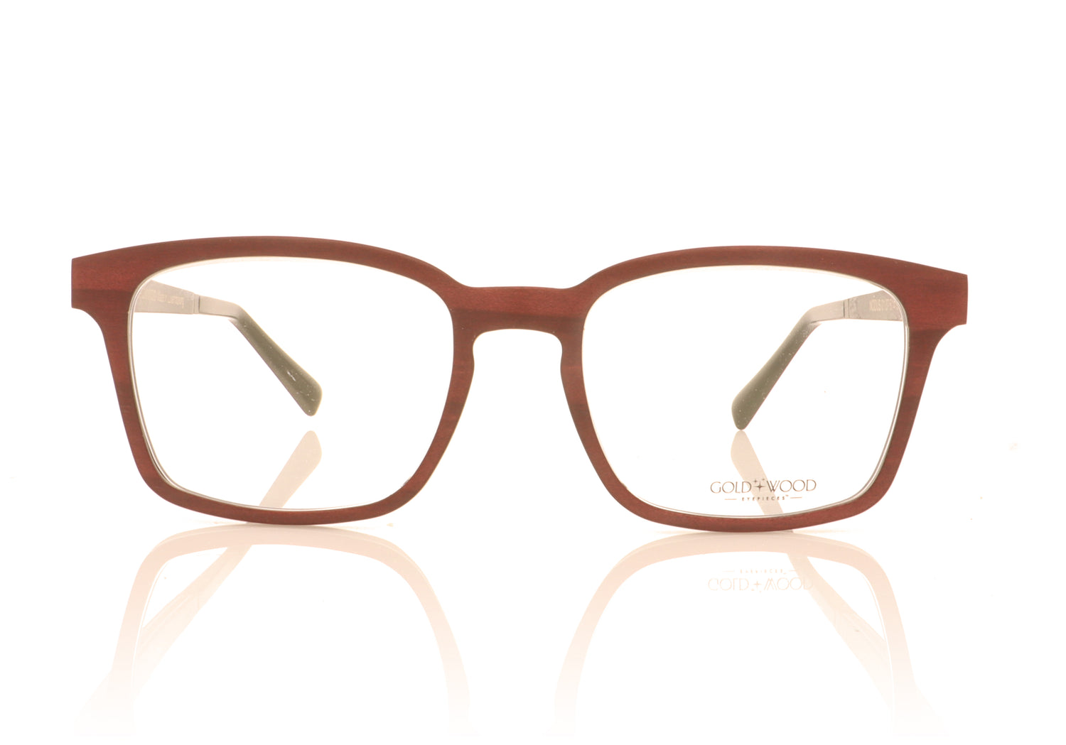 Gold & Wood Nodus 1.07 Burgundy Bolivar  Glasses - Front