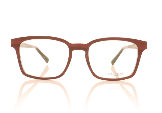 Gold & Wood Nodus 1.07 Burgundy Bolivar Glasses - Front