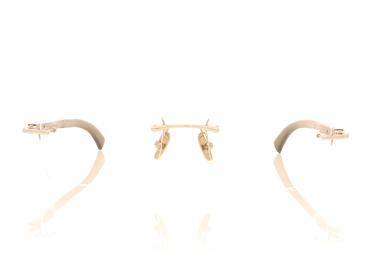 Gold & Wood Precious Horn W3MR05 06-16 14KW GOLD Glasses - Front