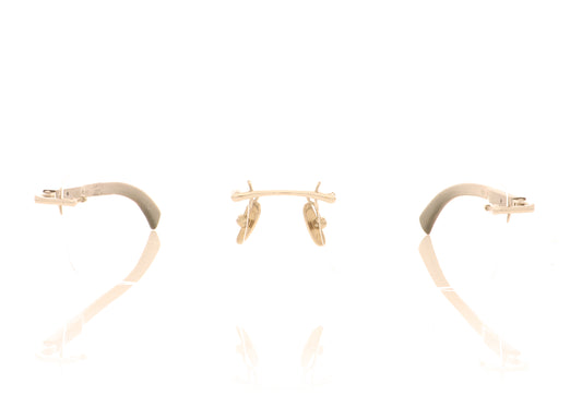 Gold & Wood Precious Horn W3MR05 06-16 14KW GOLD Glasses - Front