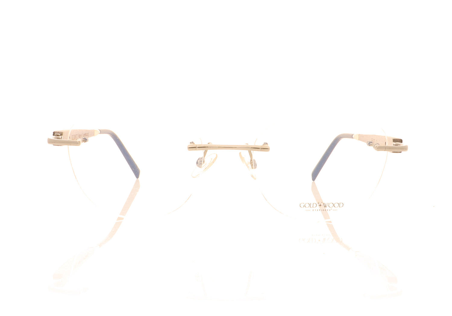 Gold & Wood Ravi EEu73 Black Glasses - Front