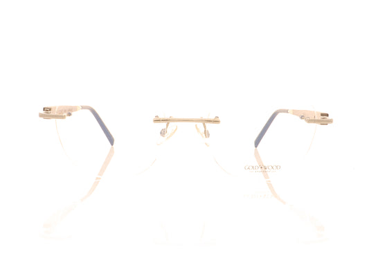 Gold & Wood Ravi EEu73 Black Glasses - Front