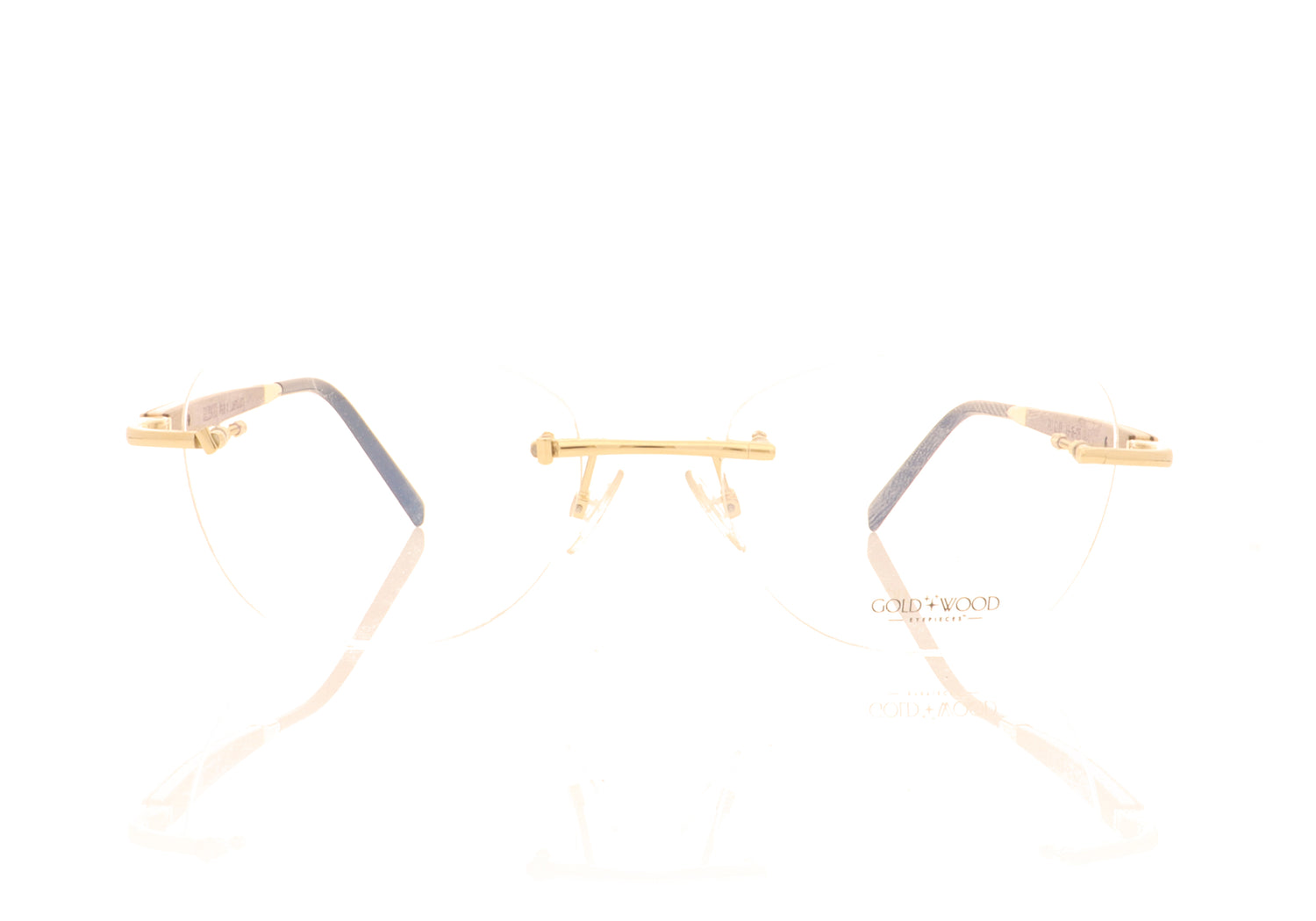 Gold & Wood Rio 02-03 White  Glasses - Front