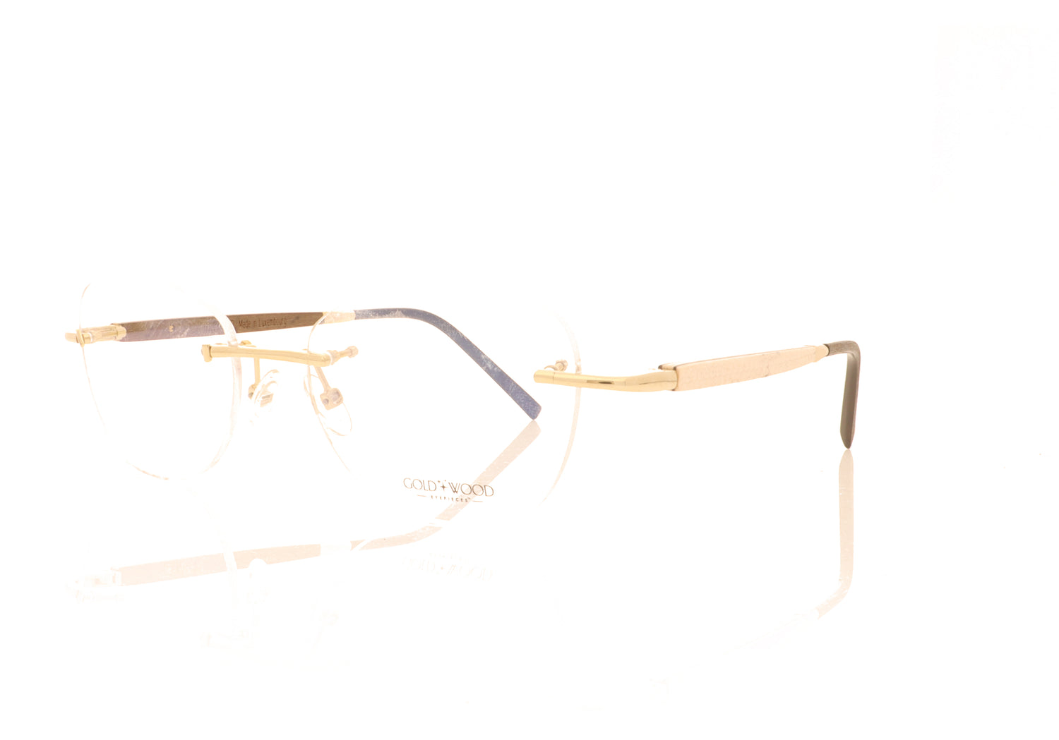 Gold & Wood Rio 02-03 White  Glasses - Angle