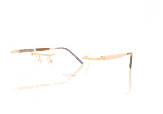 Gold & Wood Rio 02-03 White Glasses - Angle
