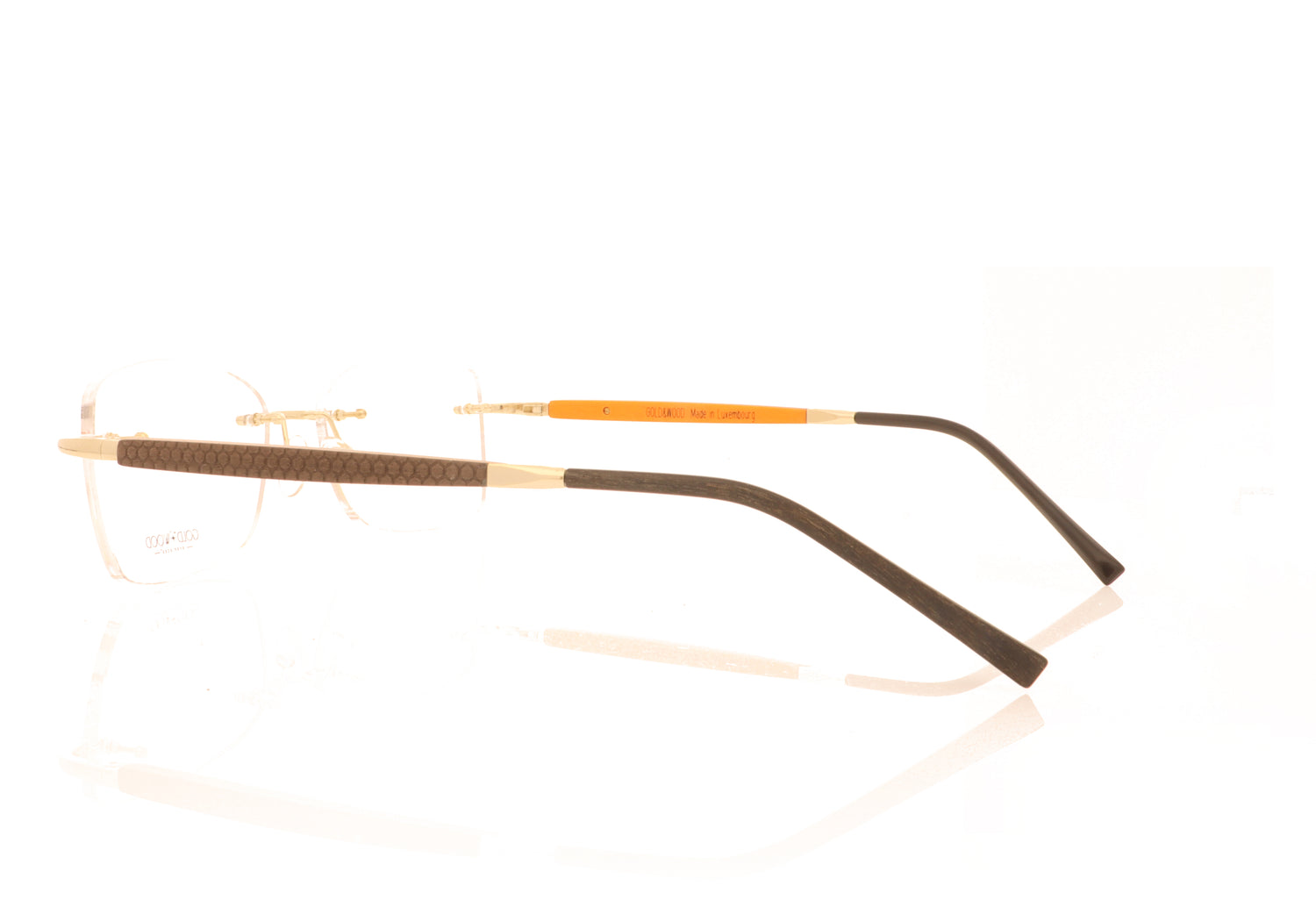 Gold & Wood RIO G&W 1.03 Brown & Orange Glasses - Side