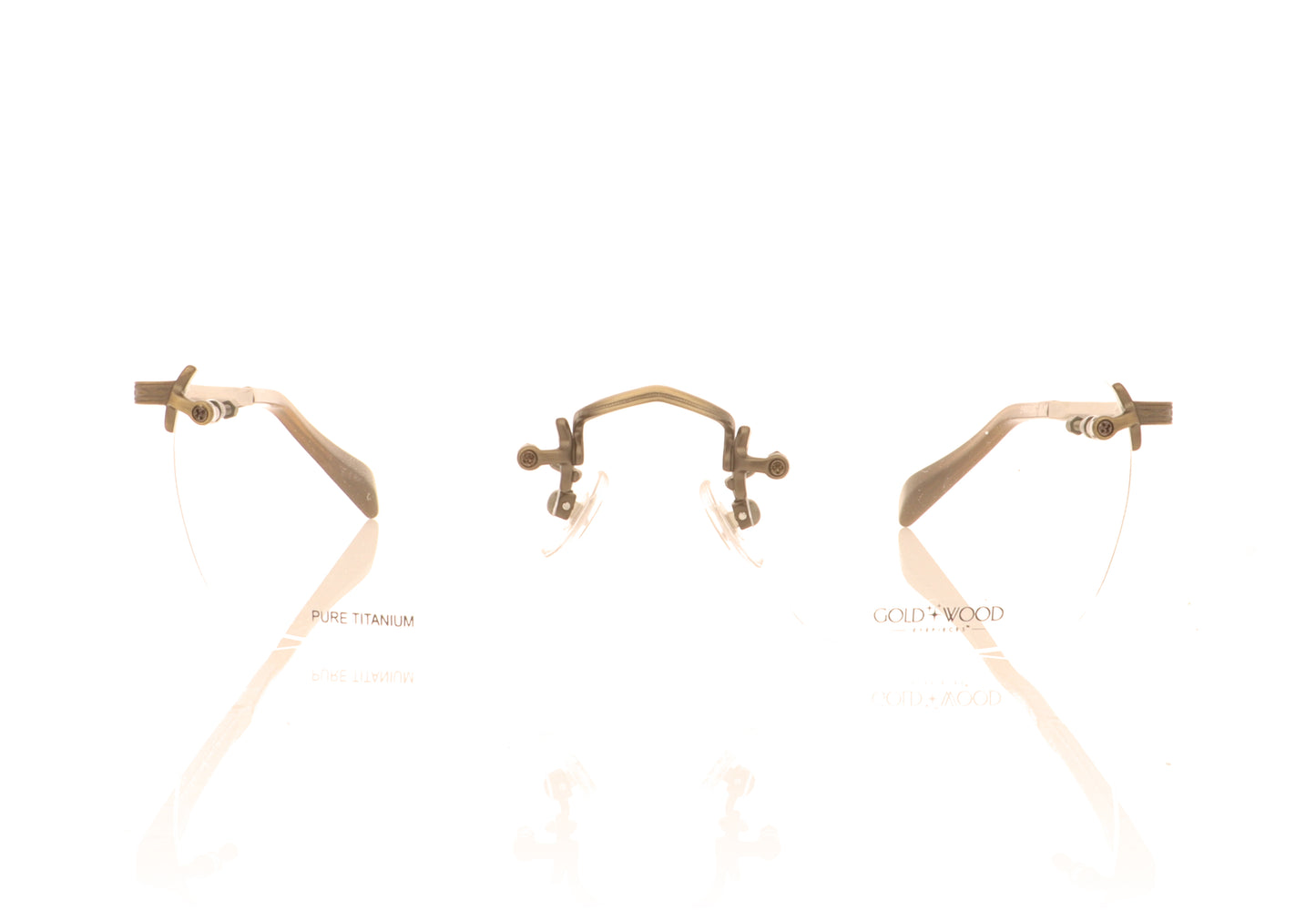Gold & Wood Syrma 03-02 Antique Gold Glasses - Front