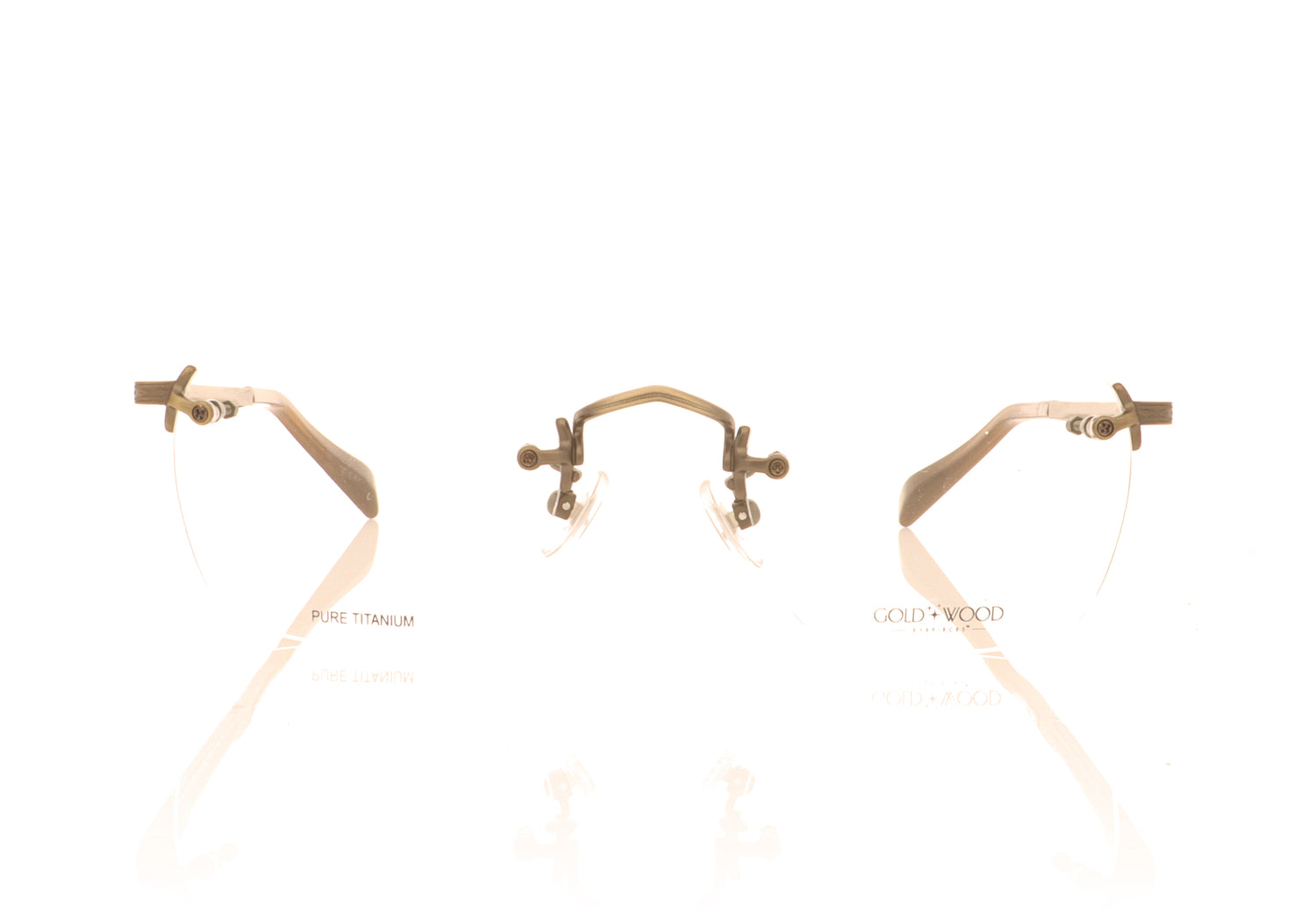 Gold & Wood Syrma 03-02 Antique Gold Glasses - Front