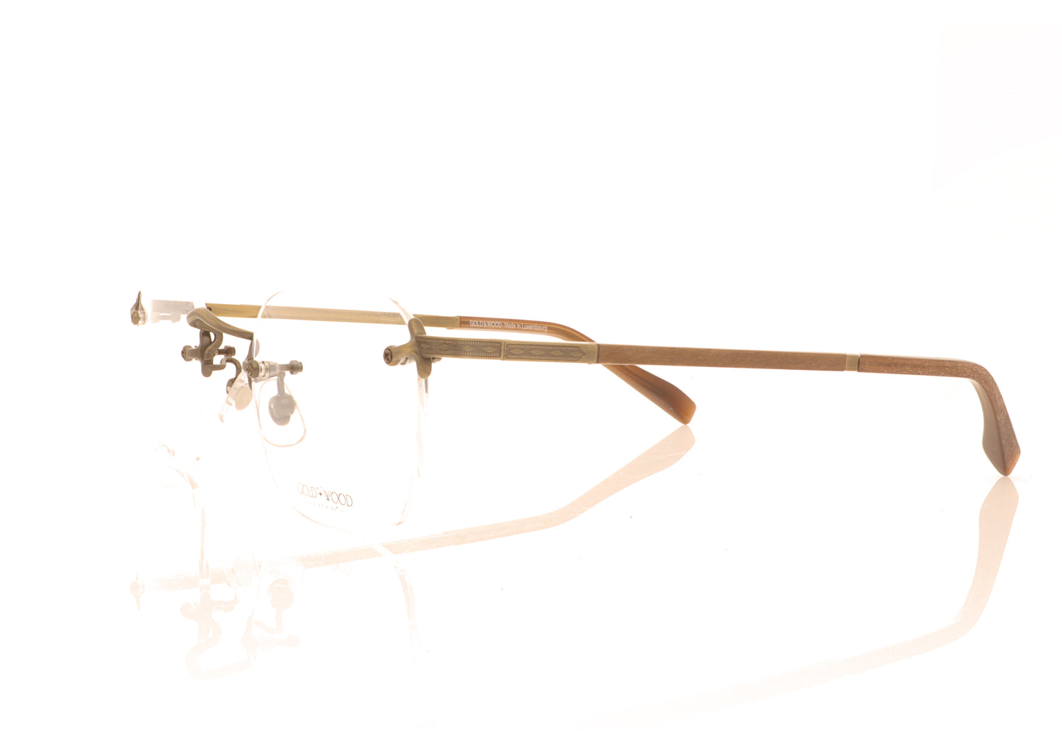 Gold & Wood Syrma 03-02 Antique Gold Glasses - Angle