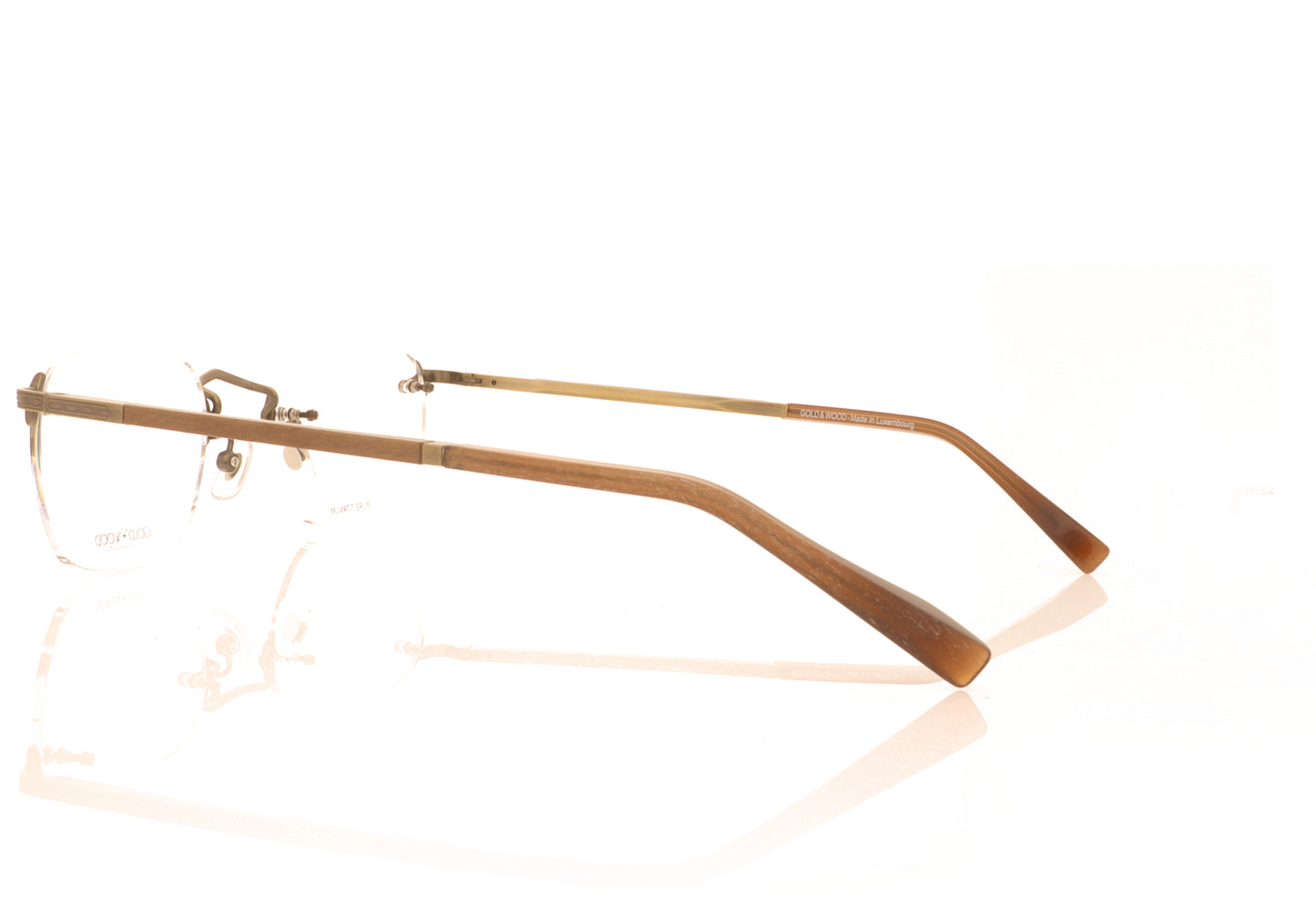 Gold & Wood Syrma 03-02 Antique Gold Glasses - Side