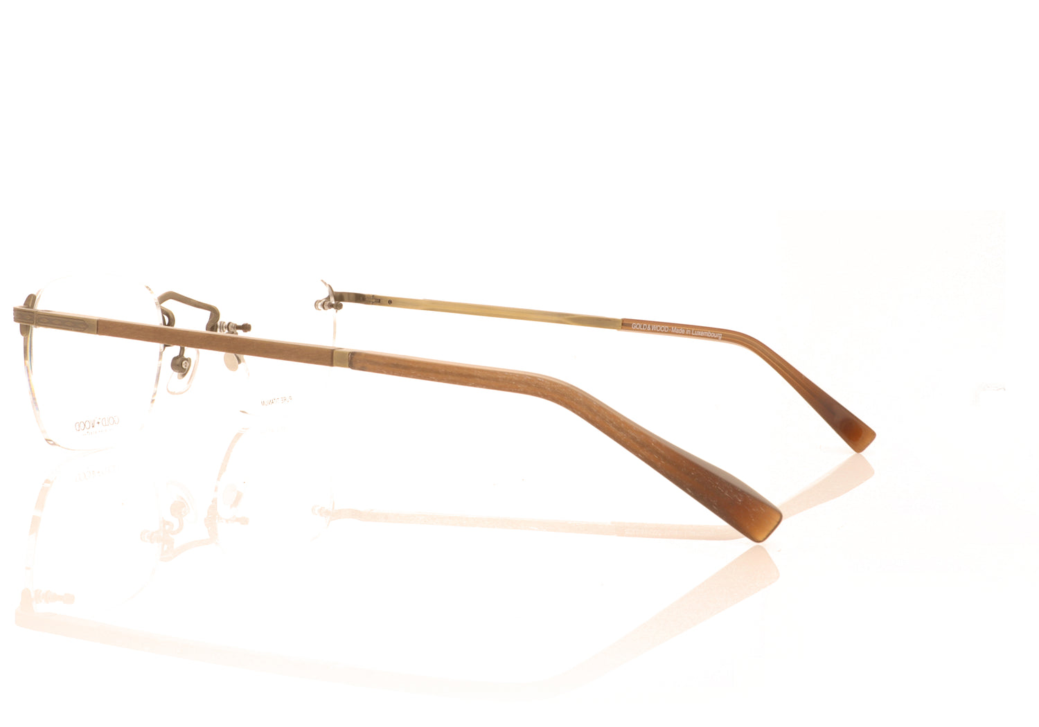 Gold & Wood Syrma 03-02 Antique Gold Glasses - Side