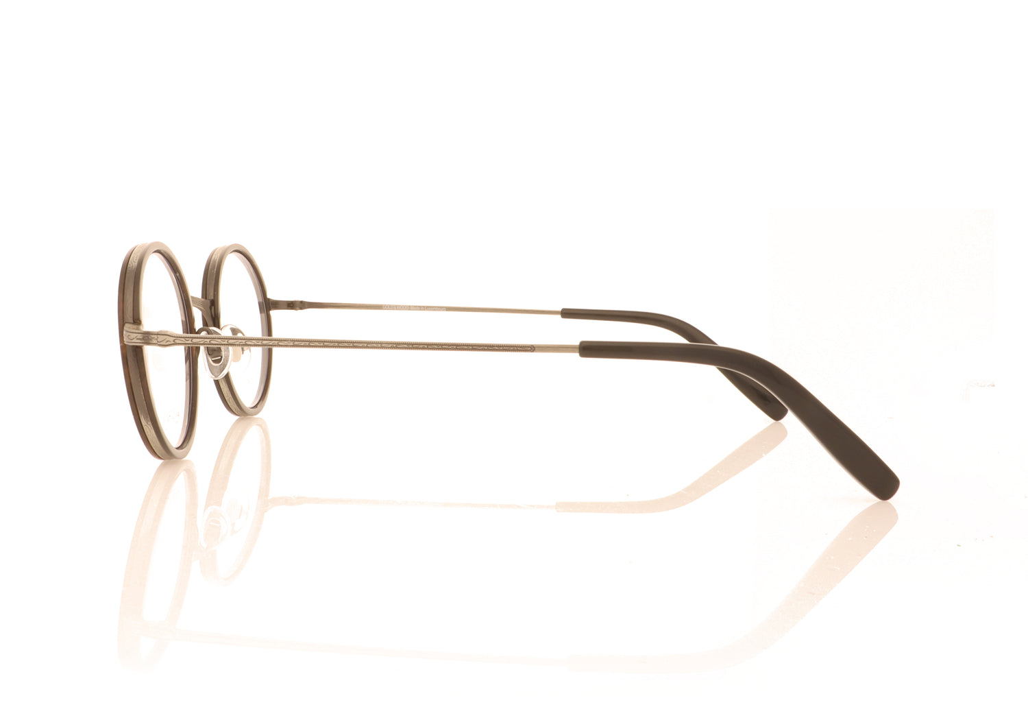 Gold & Wood Titan 1.2 Antique Silver - Horn Glasses - Side