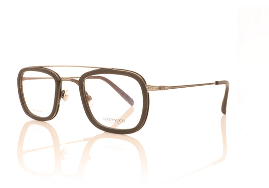 Gold & Wood Titan 5.01 Antique Silver  Glasses - Angle