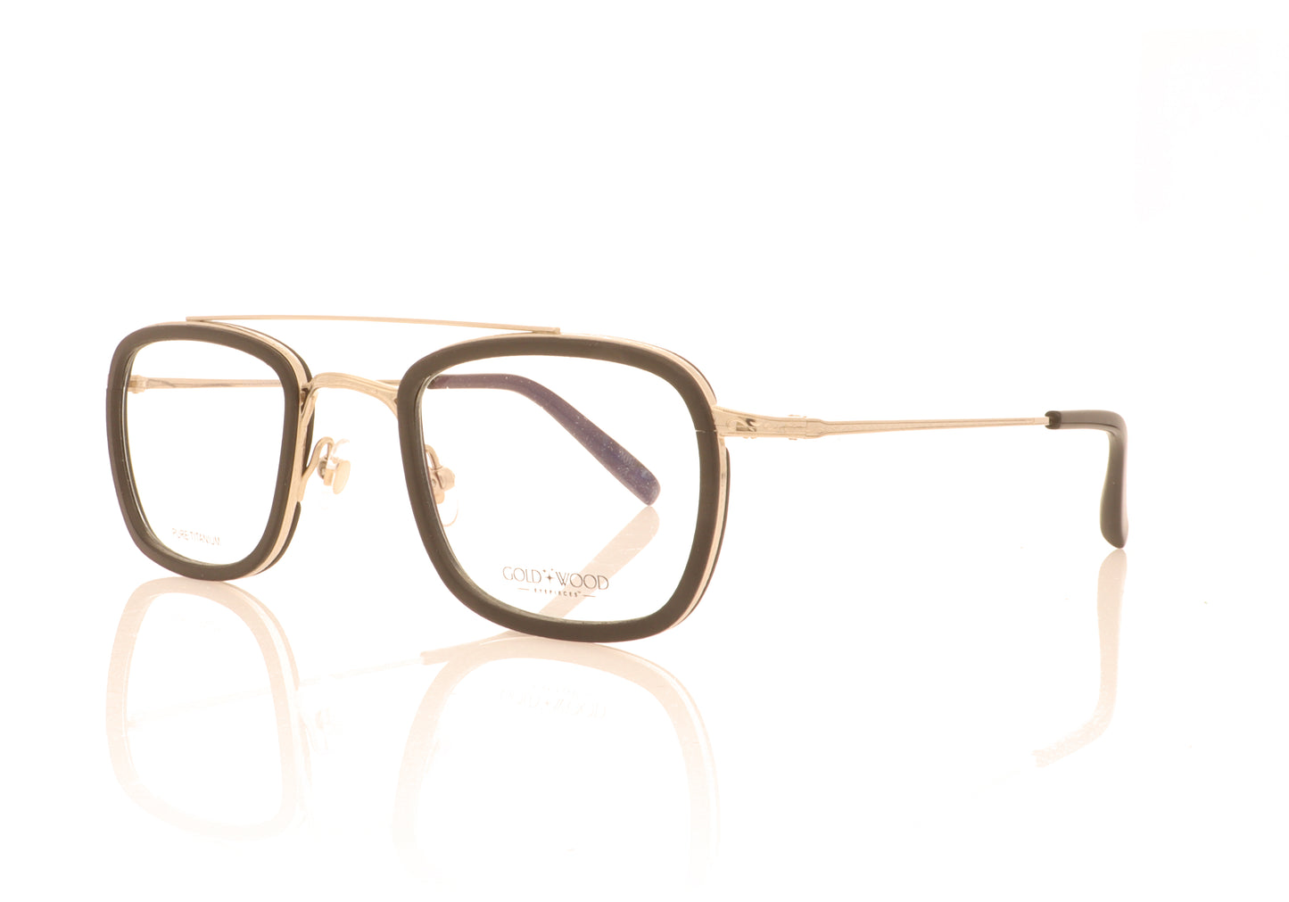Gold & Wood Titan 5.03 Shiny champagne gold  Glasses - Angle