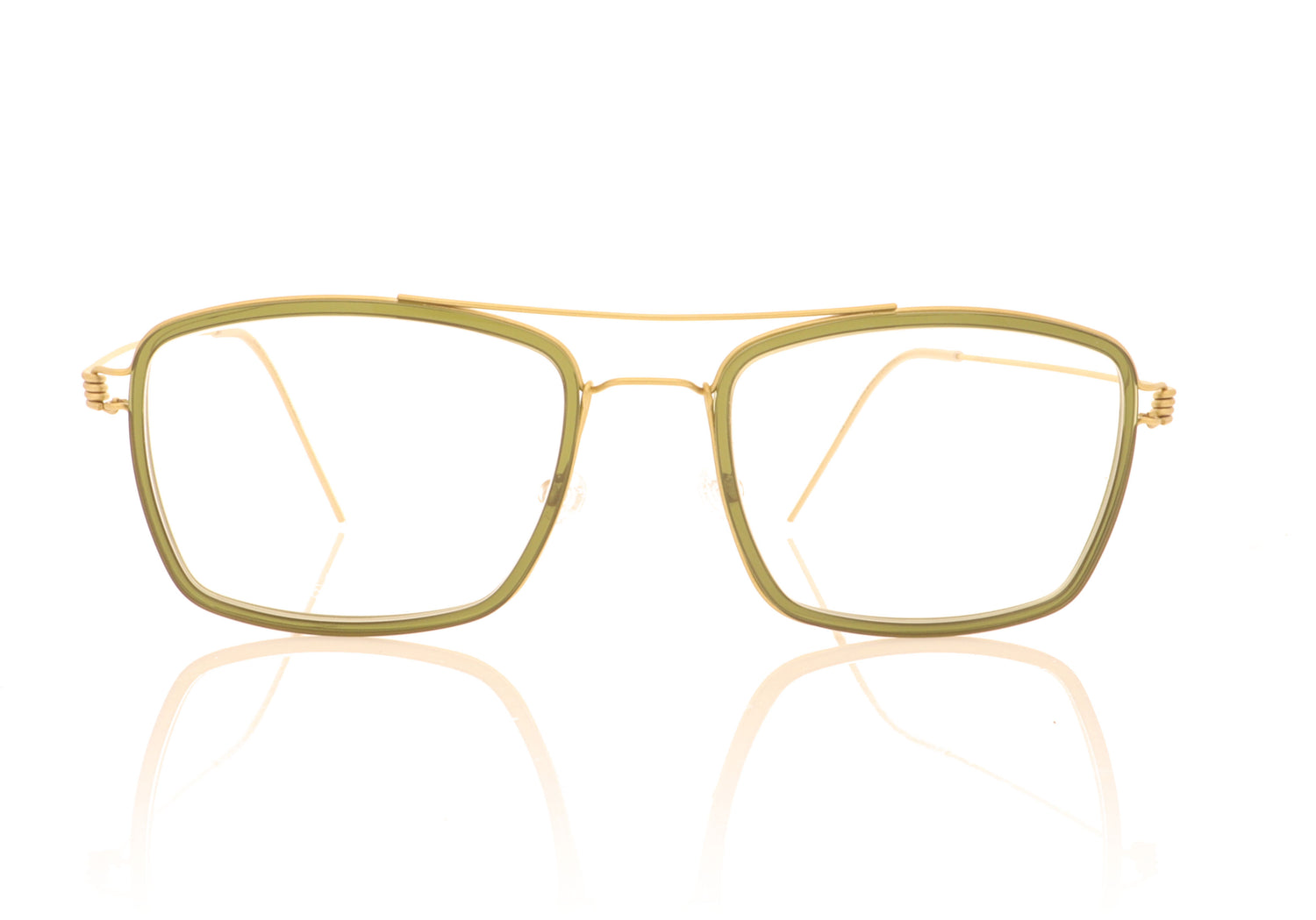 Lindberg Air Rim Oscar GT K175 Gold Green Glasses - Front