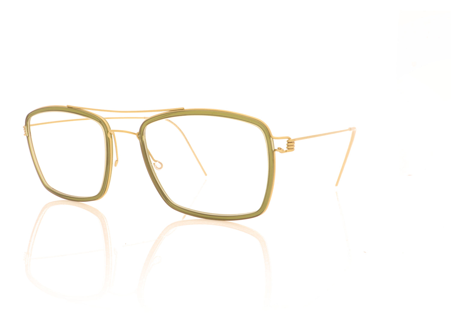 Lindberg Air Rim Oscar GT K175 Gold Green Glasses - Angle