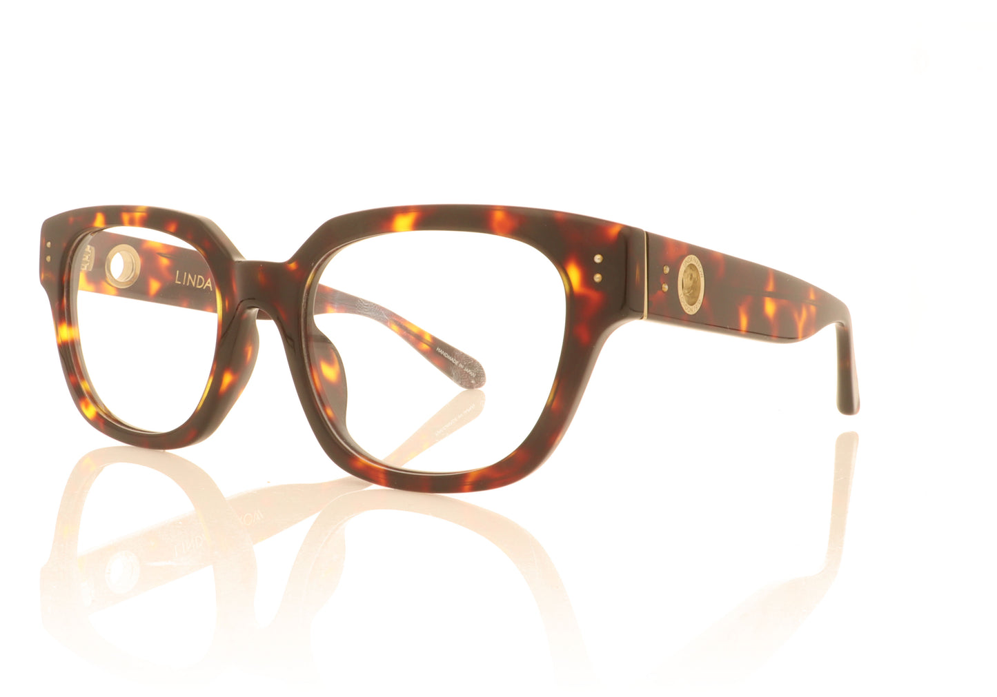 Linda Farrow Deni C5 Tortoise Glasses - Angle