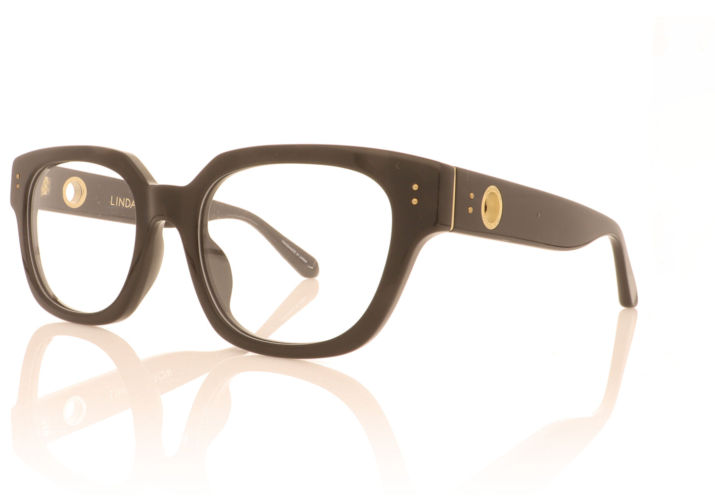 Linda Farrow Deni C6 Black Glasses - Angle