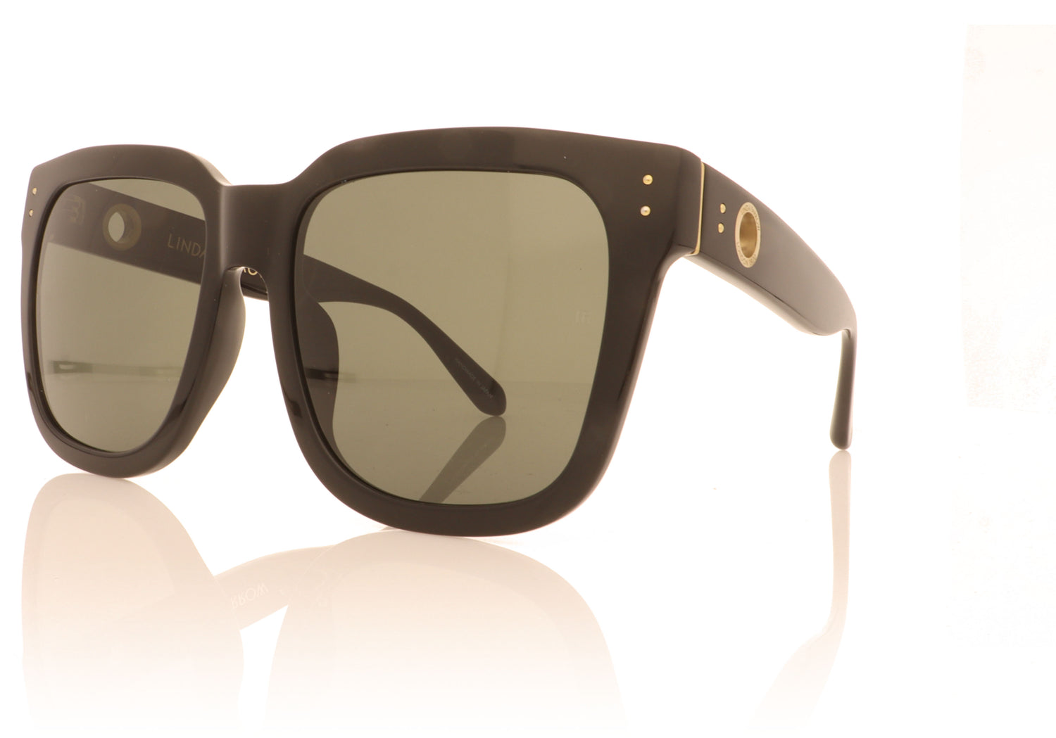 Linda Farrow Freya C1 Black Sunglasses - Angle