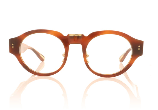 Linda Farrow Leon C3 Amber Horn Glasses - Front
