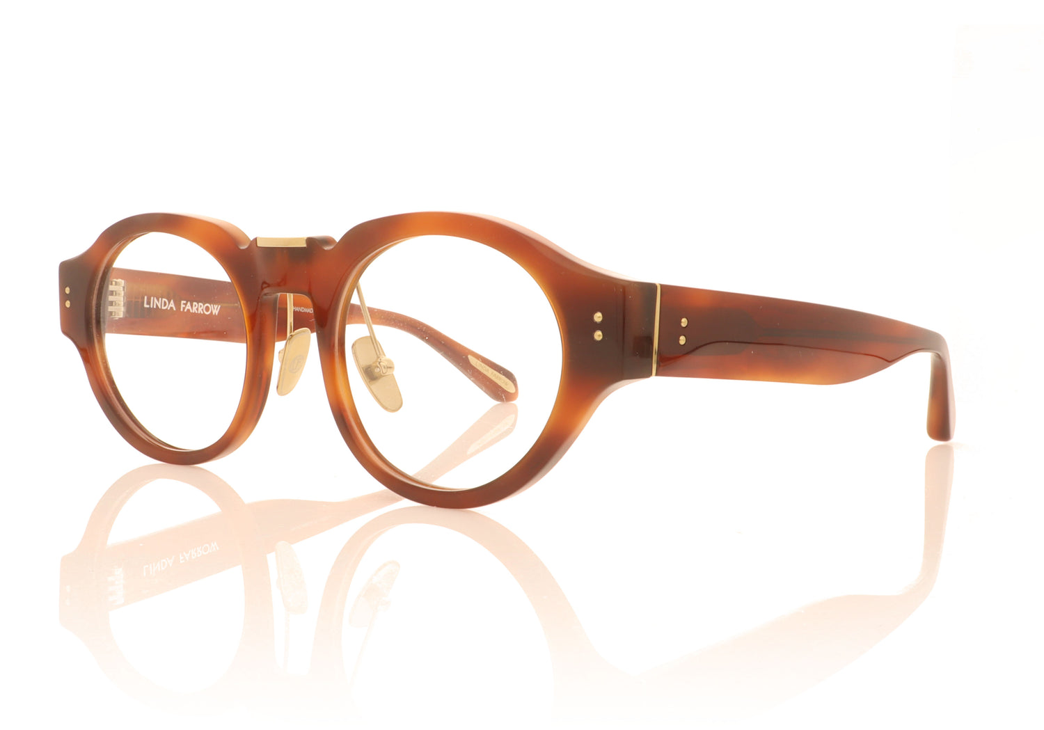 Linda Farrow Leon C3 Amber Horn Glasses - Angle