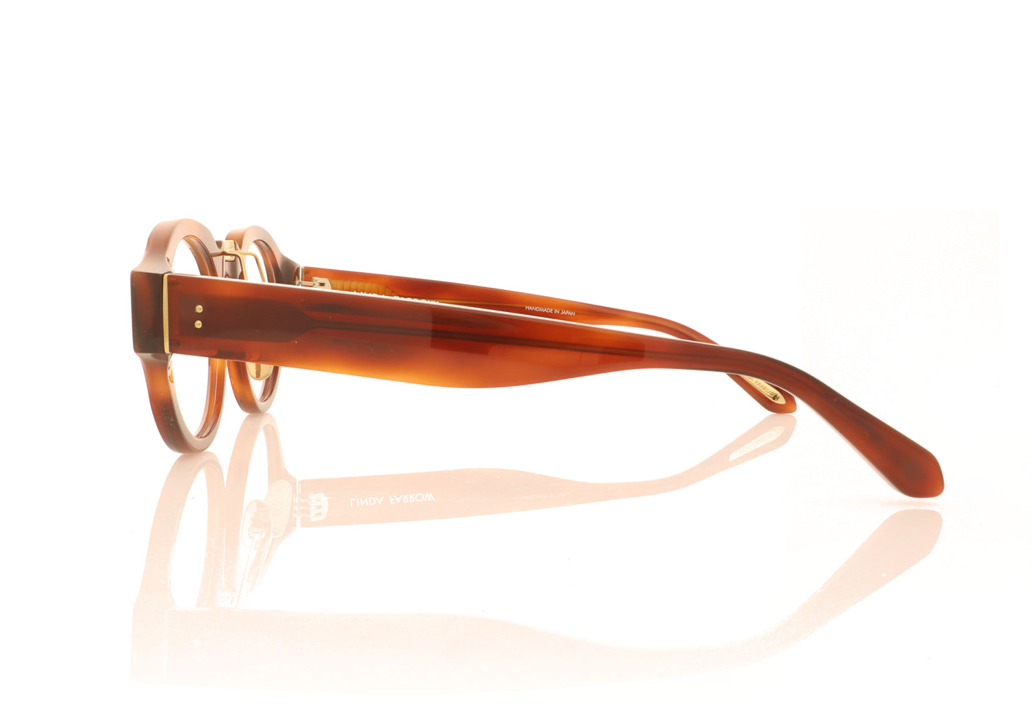 Linda Farrow Leon C3 Amber Horn Glasses - Side