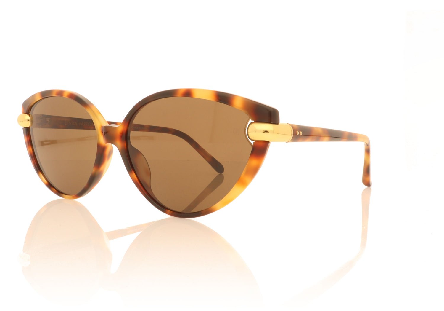Linda Farrow Palm C2 Tortoise Sunglasses - Angle