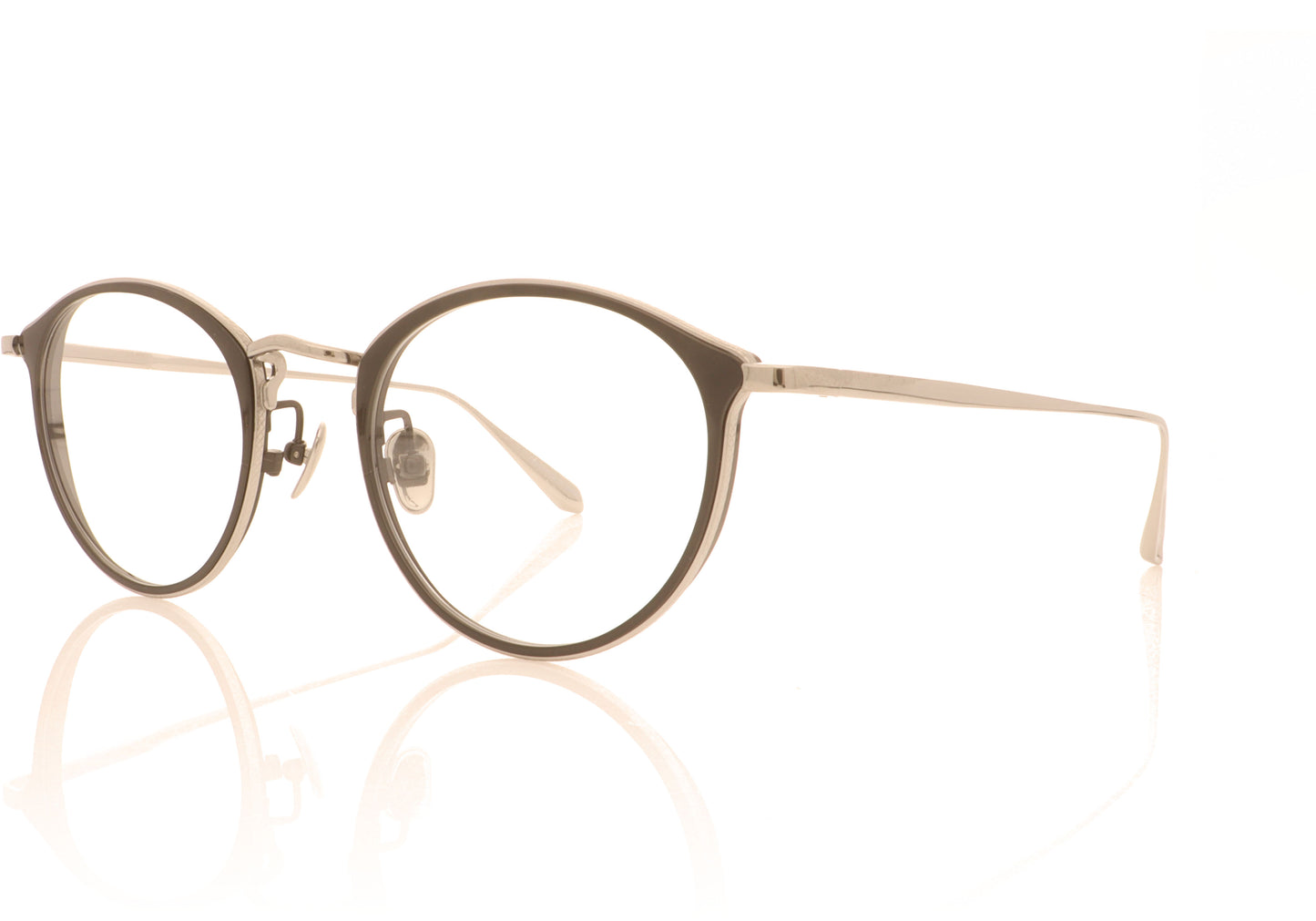 Linda Farrow Luis C2 Black Silver Glasses - Angle