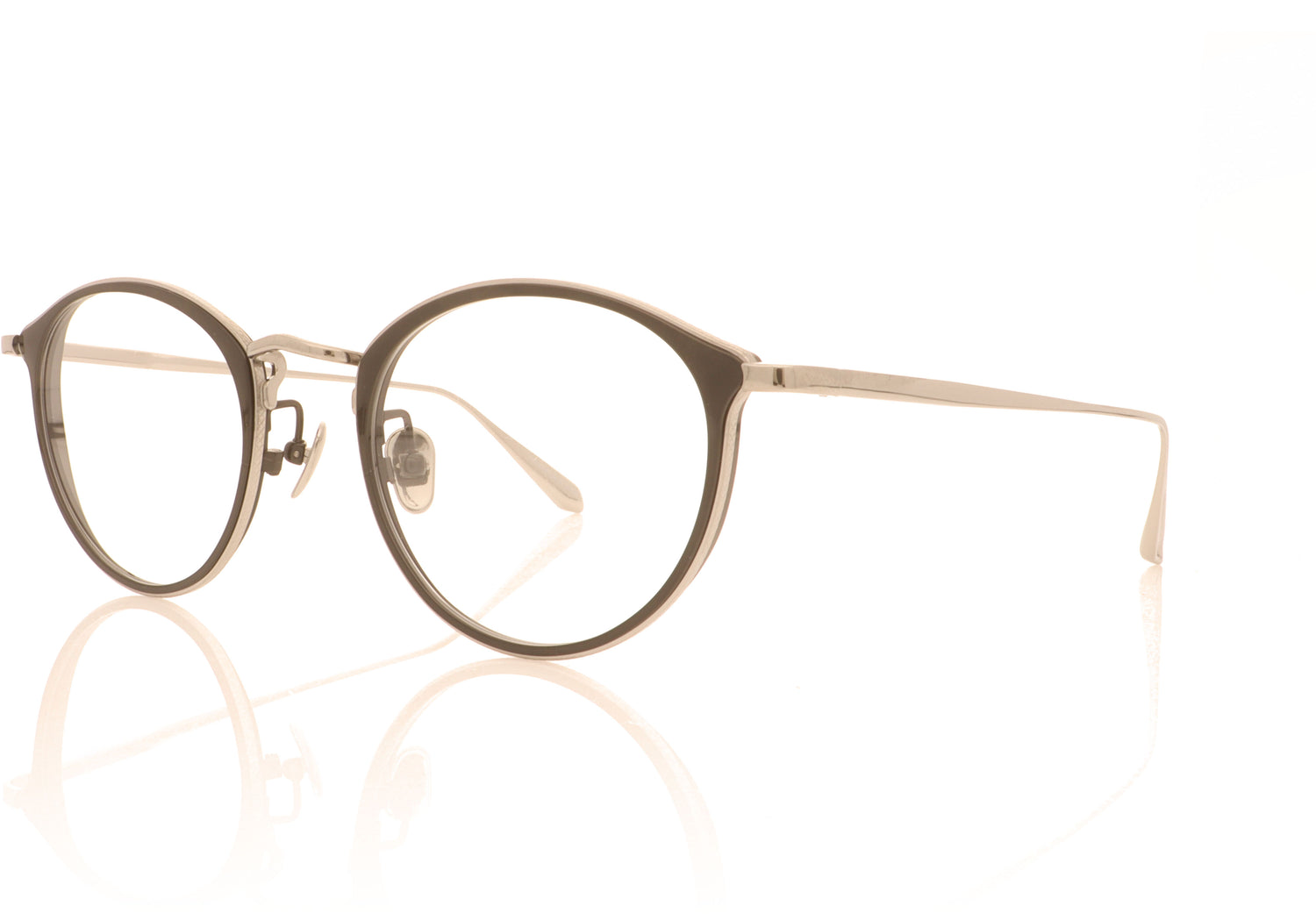 Linda Farrow Luis C2 Black Silver Glasses - Angle