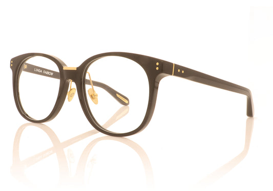 Linda Farrow Palla C4 Black Glasses - Angle