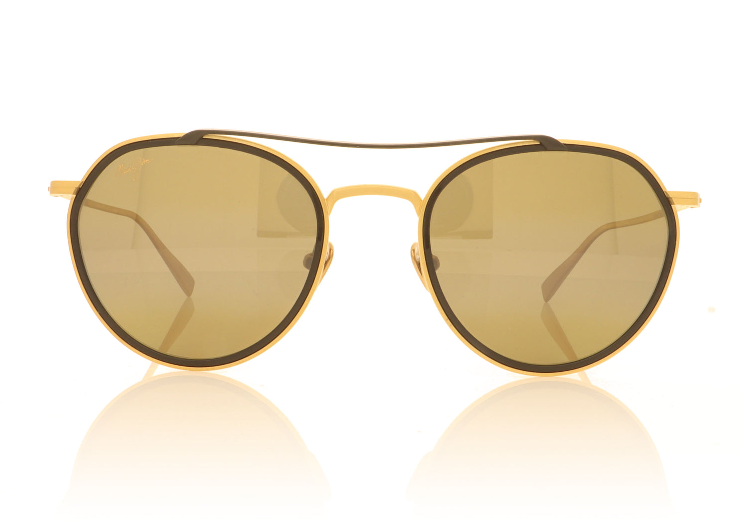 Maui Jim Bowline MJ557 16M Gold Black Sunglasses - Front