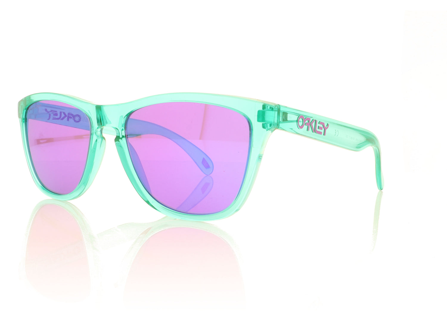 Oakley Frogskins 9013J8 Translucent Celeste Sunglasses - Angle