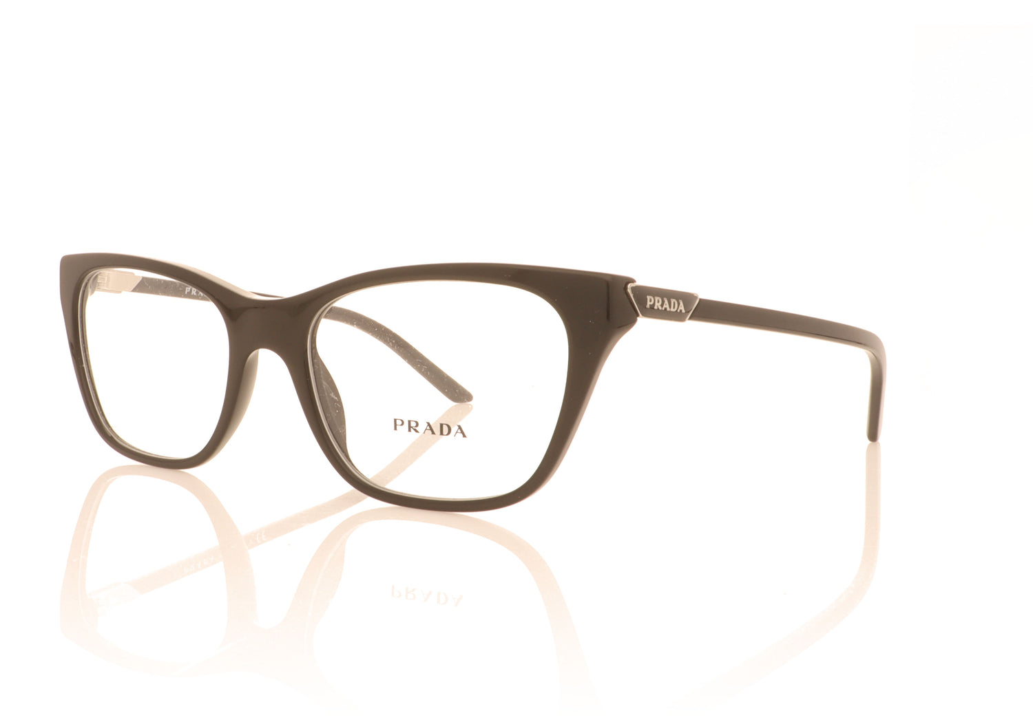 Prada VPR 05Y 1AB1O1 Black Glasses - Angle
