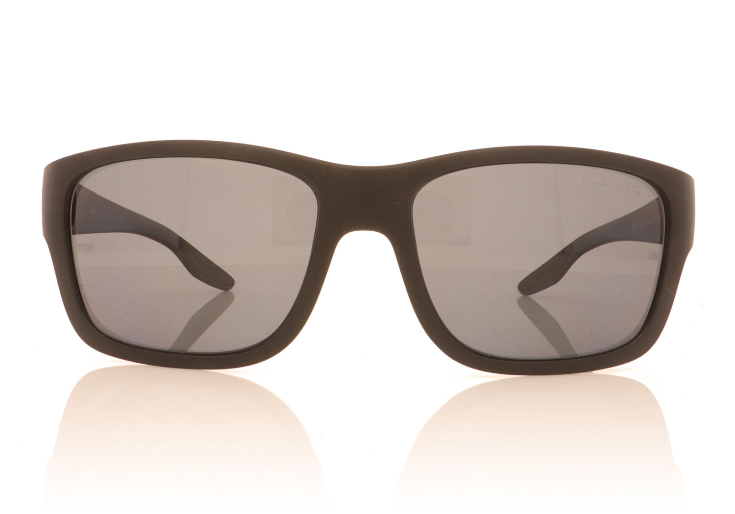 Prada SPS 01W DG002G Black Rubber Sunglasses - Front