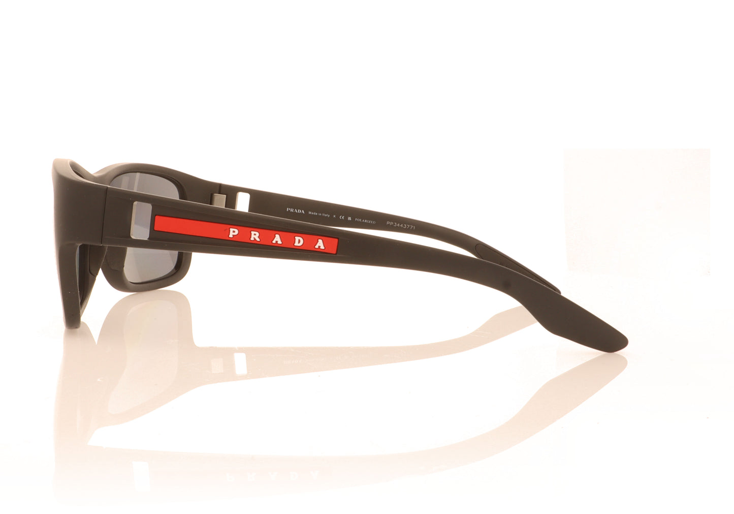 Prada SPS 01W DG002G Black Rubber Sunglasses - Side