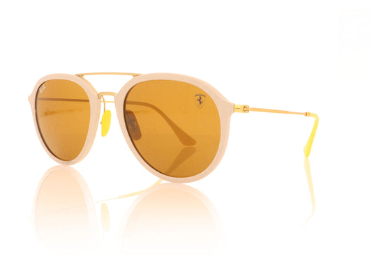 Ray-Ban RB4369M F67033 White Sand Sunglasses - Angle